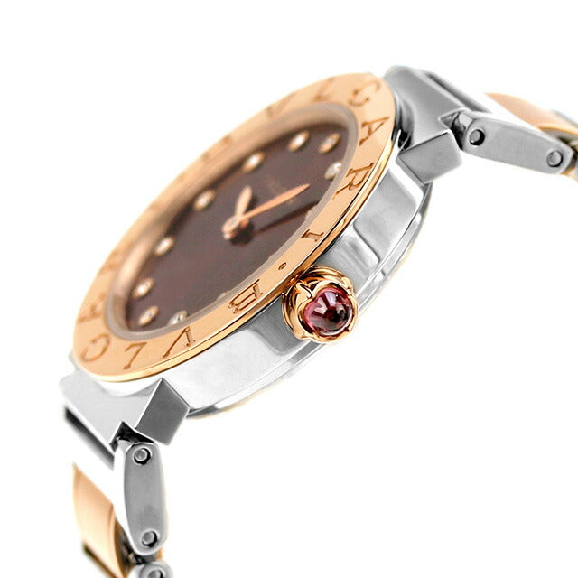 Bulgari Ladies Bulgari Brugari 26mm钻石瑞士石英手表BBL26C11SPG 12棕色粉红色Gold BBL26C11SPG12