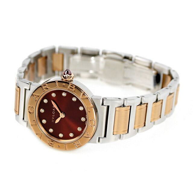 Bulgari Ladies Bulgari Brugari 26mm钻石瑞士石英手表BBL26C11SPG 12棕色粉红色Gold BBL26C11SPG12