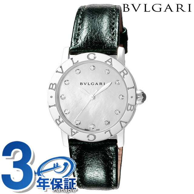 ブルガリ ブルガリブルガリ 自動巻き 腕時計 ブランド レディース BVLGARI BBL33WSLC4-12-X アナログ ホワイトシェル グリーン 白 スイス製 BBL33WSLC4-12-X