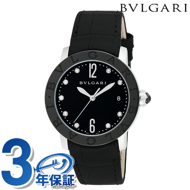 ブルガリ レディース ブルガリブルガリ 37mm ダイヤモンド スイス製 自動巻き 腕時計 BBL37BSBCLD/9 BVLGARI ブラック 黒 BBL37BSBCLD9