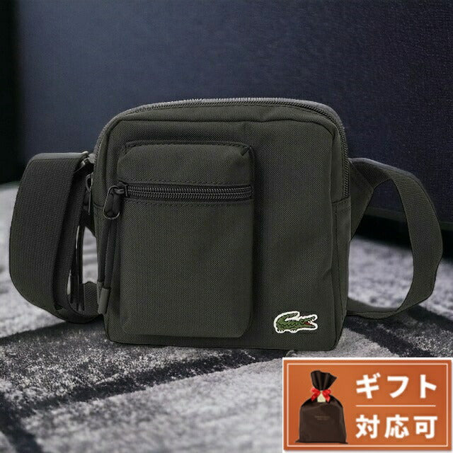 ラコステ LACOSTE NH4101 991 ネオクロコ ジップ カメラバッグ ショルダーバッグ ブラック メンズ レディース ユニセックス ワニロゴ 記念品 ギフト BBLT00028M