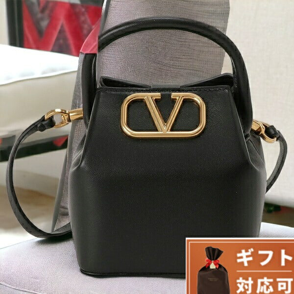 ヴァレンティノ VALENTINO 1W2P0Y08 VNL 0NO Vロゴ シグネチャー ミニ バケットバッグ ショルダーバッグ ブラック レディース BBVA00048L