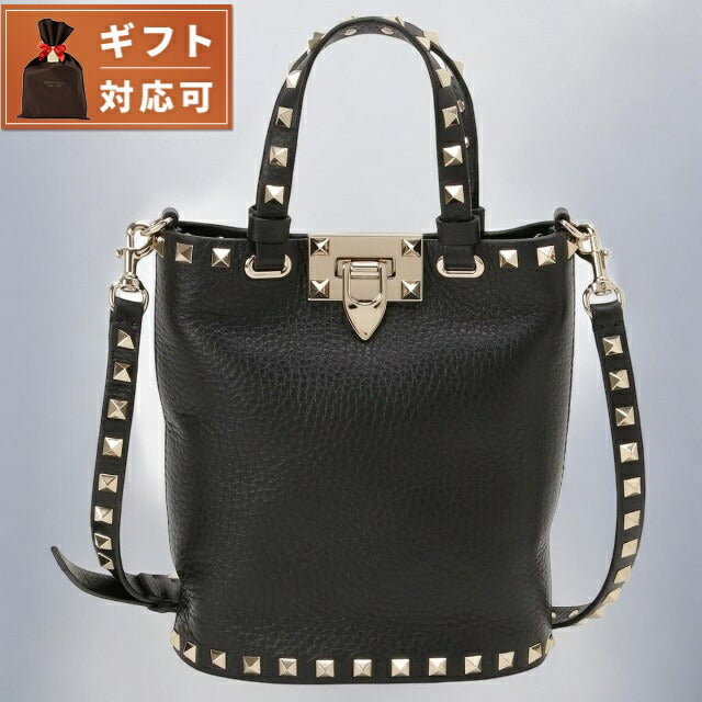 ヴァレンティノ VALENTINO 5W2P0W31 VSH 0NO ロックスタッズ ミニ バッグ 2WAY トートバッグ ショルダーバッグ クロスボディ ブラック レディース BBVA00051L