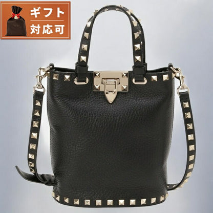 ヴァレンティノ VALENTINO 5W2P0W31 VSH 0NO ロックスタッズ ミニ バッグ 2WAY トートバッグ ショルダーバッグ クロスボディ ブラック レディース BBVA00051L
