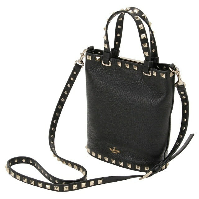 ヴァレンティノ VALENTINO 5W2P0W31 VSH 0NO ロックスタッズ ミニ バッグ 2WAY トートバッグ ショルダーバッグ クロスボディ ブラック レディース BBVA00051L