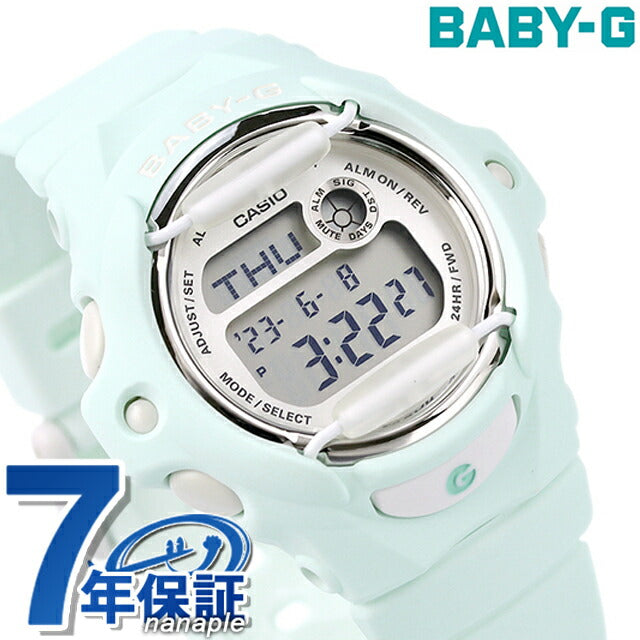 Baby G Baby Baby-G海外模特海外模特女士观看品牌Casio Digital Mint Green BG-169U-3DR