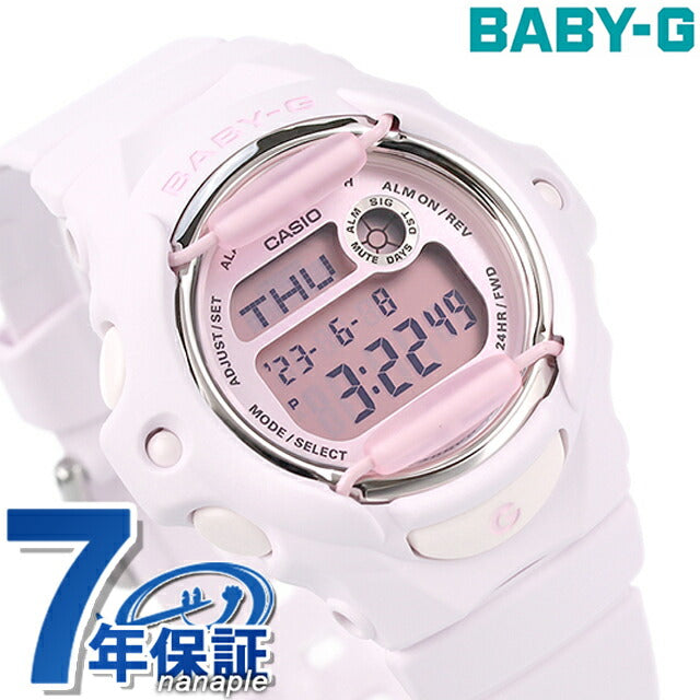 Baby G Baby Baby-G海外模特海外模特女士观看品牌Casio Digital Digital Pink Light Purple BG-169U-4BDR