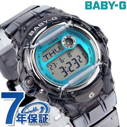 Baby G Baby Baby-G海外模特海外模特女士观看品牌Casio Digital Clear Black Black Black Black-169u-8bdr