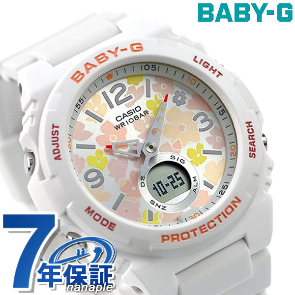 Baby G Baby Jie Jie Baby-G标准BGA-260花图案海外模特女士观看品牌BGA-260FL-7ADR CASIO银白色