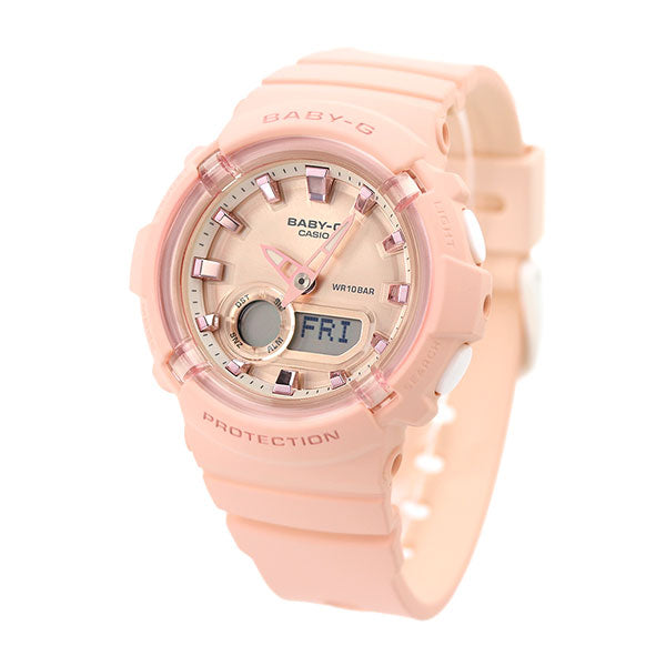 Baby G Baby-G Baby-G BGA-280世界时代女士观看品牌BGA-280-4ADR CASIO钟粉红色金色珊瑚粉红色