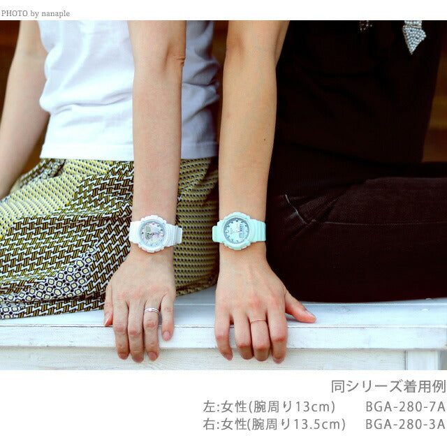 Baby G Baby Baby-G Quartz BGA-280BA-7A BGA-280系列海外模特女士手表Casio 卡西欧 Anadisi粉红色白色白色BGA-280BA-7ADR