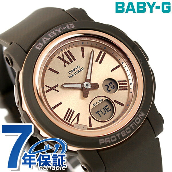 Baby G Baby Baby Baby baby-g BGA-290系列Anaddy World Time女士观看BGA-290-5ADR CASIO CASIO CASIO PINK GOIND BROWN