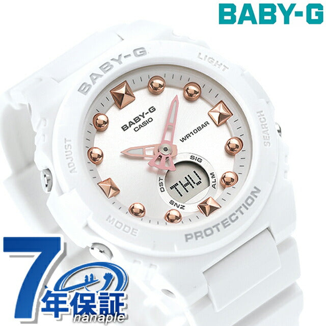 Baby G Baby-G Baby-G BGA-320-7A2女士手表品牌Casio Anadisy银色白色白色白色BGA-320-7A2DR