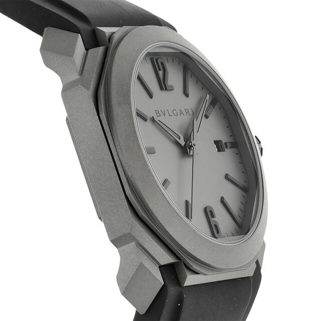 ブルガリ オクト 自動巻き 腕時計 ブランド メンズ チタン BVLGARI BGO41C14TVD アナログ グレー ブラック 黒 スイス製 BGO41C14TVD