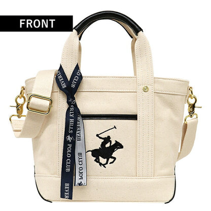 ビバリーヒルズポロクラブ トートバッグ メンズ レディース ブランド キャンバストートバッグSS Cotton 286428 IV IV BK バッグ BH1006N-IVIVBK