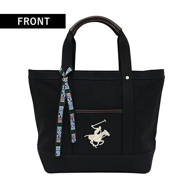 ビバリーヒルズポロクラブ トートバッグ メンズ レディース ブランド キャンバストートバッグL Cotton 152453 BK BK WH バッグ BH1008N-BKBKWH
