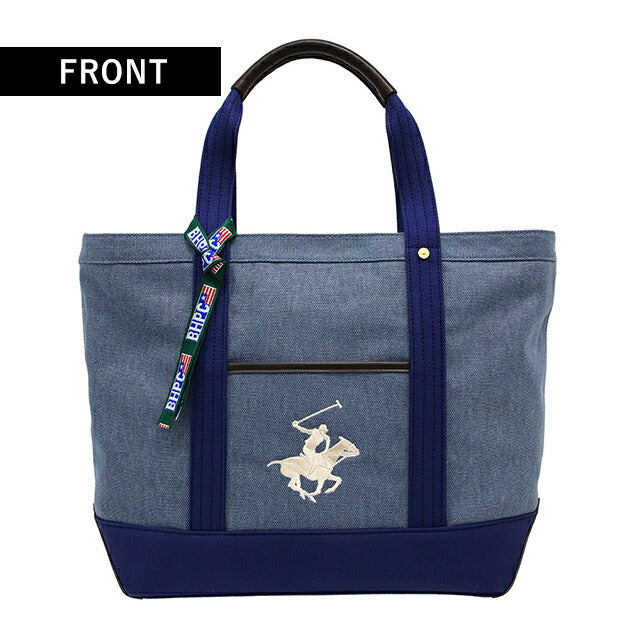 ビバリーヒルズポロクラブ トートバッグ メンズ レディース ブランド キャンバストートバッグL Cotton 157202 BL NV WH バッグ BH1008N-BLNVWH