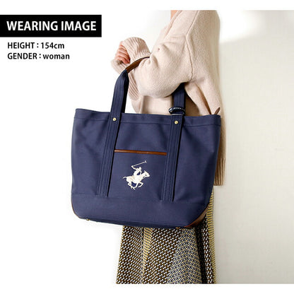 ビバリーヒルズポロクラブ トートバッグ メンズ レディース ブランド キャンバストートバッグL Cotton 152454 NV NV WH バッグ BH1008N-NVNVWH