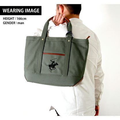 ビバリーヒルズポロクラブ トートバッグ メンズ レディース ブランド キャンバストートバッグL Cotton 284919 GRN GRN BK バッグ BH1008N-GRNGRNBK