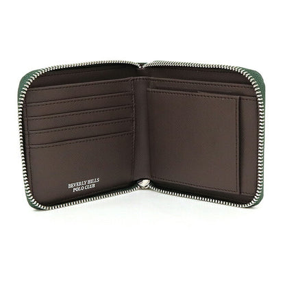 ビバリーヒルズポロクラブ 財布 メンズ ブランド 二つ折り財布 革 レザーウォレット 小銭入れあり グリーン ダークブラウン BHG-M1004-GRNDBR