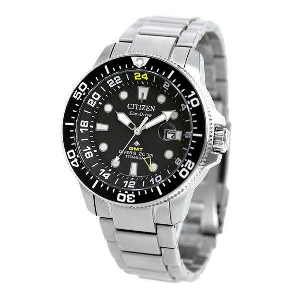 Citizen Promaster Marine Eco Drive太阳能GMT潜水员观看品牌BJ7110-89E公民黑人