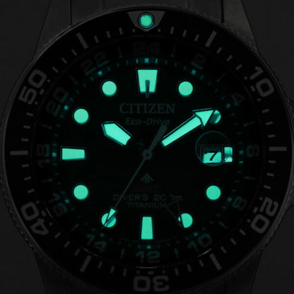 Citizen Promaster Marine Eco Drive太阳能GMT潜水员观看品牌BJ7110-89E公民黑人