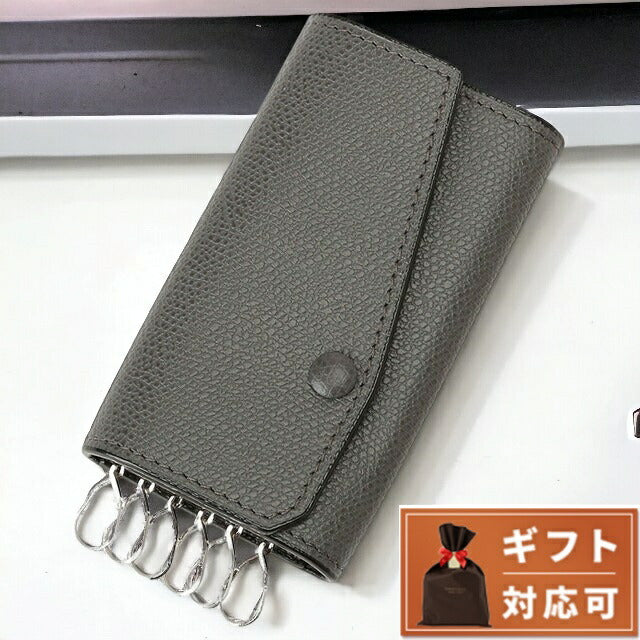 ヴァレクストラ VALEXTRA V1L76 028 GF / SGSR0076028LRDKH99 GF 6連キーケース ダークグレー メンズ レディース ユニセックス BKVX00023M
