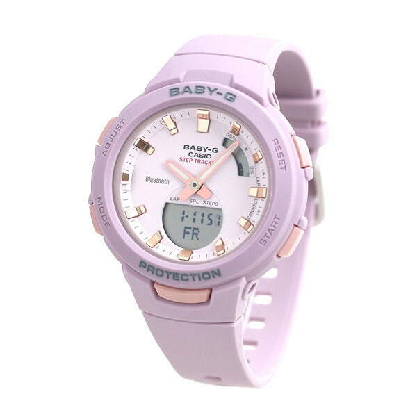 Baby G Baby Jie BABY-G Ladies Watch Brand BSA-B100 Running Jogging Pedine Meter BLUETOOTH BSA-B100-4A2DR Cassioravender