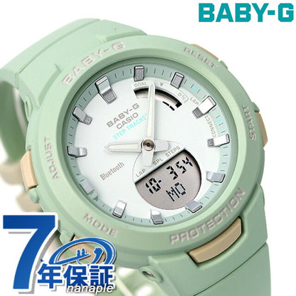 Baby G Baby Baby BABY-G Quartz BSA-B100CS-3A Smartphone Link Bluetooth Ladies Watch Brand Casio Anadige Pastel Green BSA-B100CS-3ADR