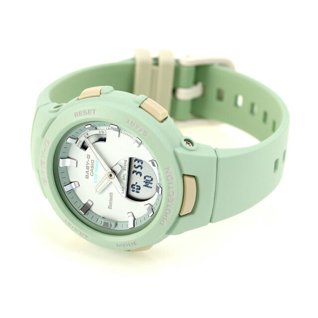 Baby G Baby Baby BABY-G Quartz BSA-B100CS-3A Smartphone Link Bluetooth Ladies Watch Brand Casio Anadige Pastel Green BSA-B100CS-3ADR