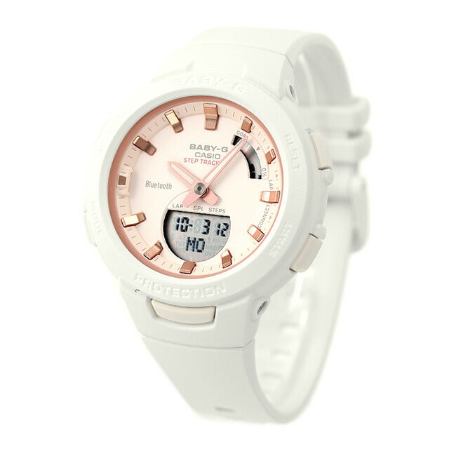 Baby G Baby Jie BABY-G Quartz BSA-B100CS-7A Bluetooth Watch Brand Casio Anadisi Pink White White White BSA-B100CS-7ADR