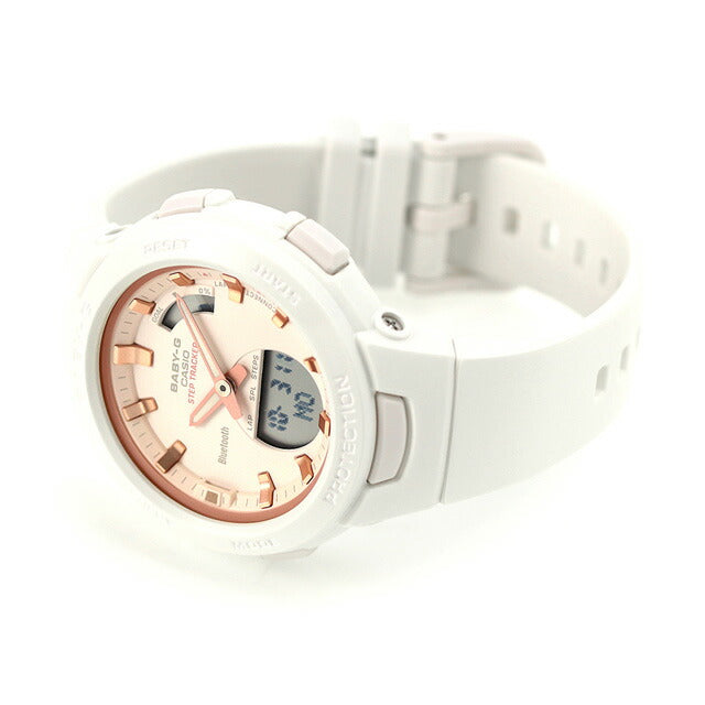 Baby G Baby Jie BABY-G Quartz BSA-B100CS-7A Bluetooth Watch Brand Casio Anadisi Pink White White White BSA-B100CS-7ADR