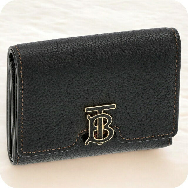 バ−バリ− 三つ折り財布 レディース ブランド BURBERRY 8049217 ブラック BU-8049217
