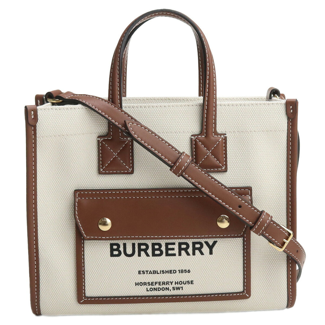 バーバリー トートバッグ レディース ブランド コットン イタリア 8044143 NATURAL-TAN ホワイト系 ブラウン系 バッグ BUR8044143011