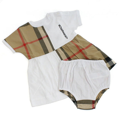 Burberry One Piece Baby Brand BURBERRY 100% Thailand 8048628 White Multicolor Fashion Select Model BUR8048628A