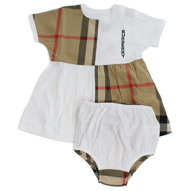 Burberry One Piece Baby Brand BURBERRY 100% Thailand 8048628 White Multicolor Fashion Select Model BUR8048628A