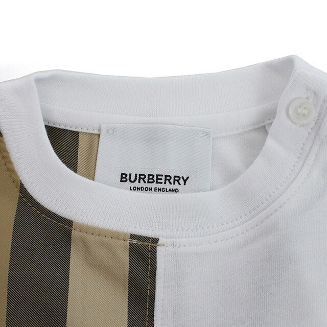 Burberry One Piece Baby Brand BURBERRY 100% Thailand 8048628 White Multicolor Fashion Select Model BUR8048628A