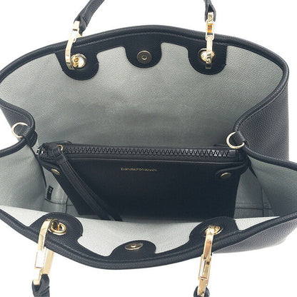 エンポリオアルマーニ EMPORIO ARMANI Y3D165 YFO5B 85218 ディアプリント ショッパーバッグ ミディアム ポーチ付 2WAY ショルダー・トートバッグ ブラック BWEA00082L
