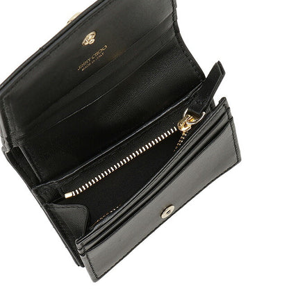 ジミーチュウ JIMMY CHOO HANNE NBA BLACK LIGHT GOLD ハンネ アヴェニュー アベニュー 二つ折り財布 ミニ財布 ブラック レディース BWJM00231L
