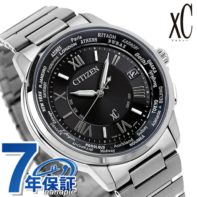 Citizen Eco Drive太阳能无线电时钟XC Cross Sea Black CB102020-54E观看品牌男士