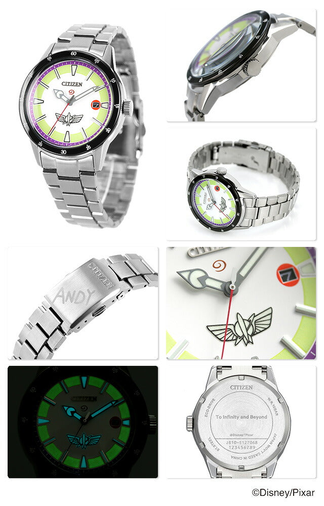 迪士尼市民收藏玩具故事Woody Baz Light Limited Model Eco Drive Citizen Citizen Watch Brand Men&