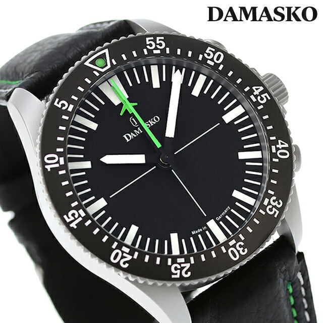 ダマスコ ストップミニット 自動巻き 腕時計 ブランド メンズ クロノグラフ DAMASKO DC80 GR L アナログ ブラック 黒 ドイツ製 DC80-GR-L