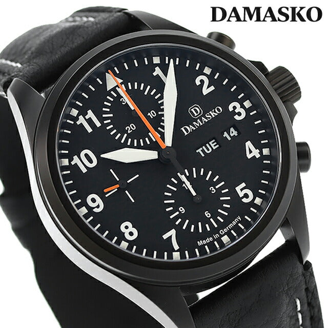 Damasco Euro Fighter模型自动观看品牌男士计时码Damasko DCJ56D L Analog全黑DCJ56-D-L-L