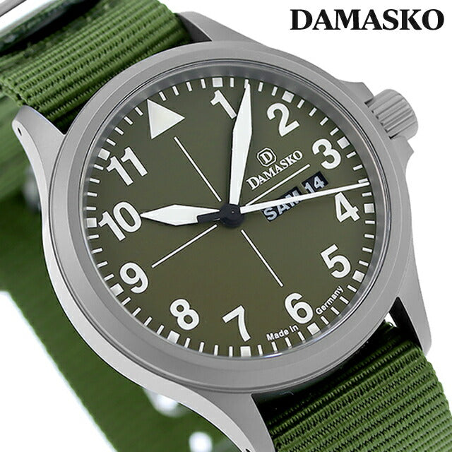 ダマスコ ハンティング 自動巻き 腕時計 ブランド メンズ DAMASKO DH2.0 N アナログ オリーブグリーン グリーン ドイツ製 DH20-N