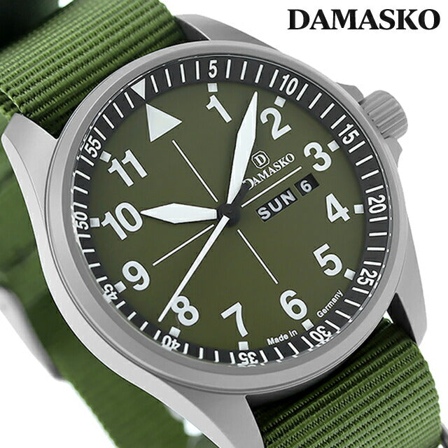 ダマスコ ハンティング 自動巻き 腕時計 ブランド メンズ DAMASKO DH3.0 N アナログ オリーブグリーン グリーン ドイツ製 DH30-N