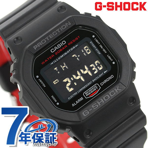 gショック ジーショック G-SHOCK ブラック＆レッド アラーム メンズ 腕時計 ブランド DW-5600HR-1DR カシオ