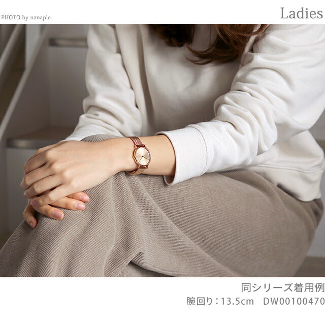 Daniel Wellington Quartz Watch Brand Ladies DW00100217模拟黑色玫瑰金黑色