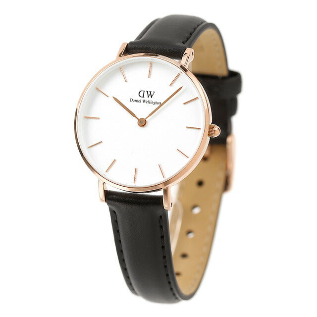 Daniel Wellington Quartz Watch Brand Ladies Leather Belt DW00100174 Analog White Black Black