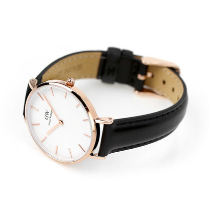 Daniel Wellington Quartz Watch Brand Ladies Leather Belt DW00100174 Analog White Black Black