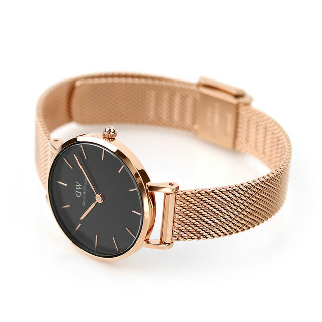 Daniel Wellington Quartz Watch Brand Ladies DW00100217模拟黑色玫瑰金黑色